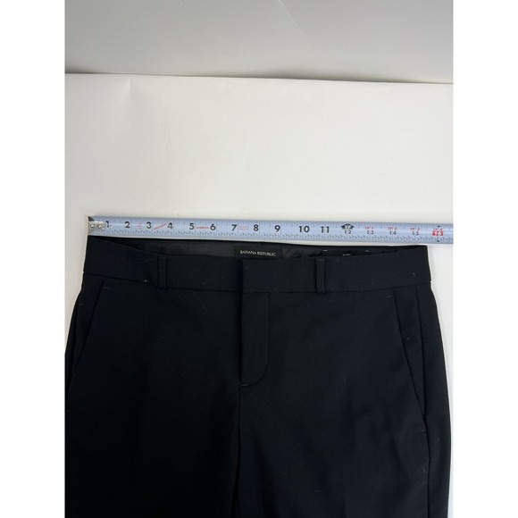 Banana Republic Avery Long Pants Womens Size 2 Long Wool Blend Black Tapered - Picture 7 of 11